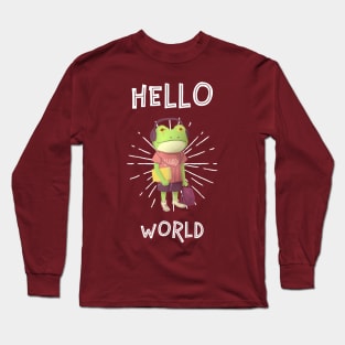 Hello World! Frog on the go Long Sleeve T-Shirt